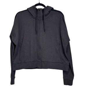 Nike Women’s MED Charcoal Gray Dri-Fit Crop Training Full Zip Jacket